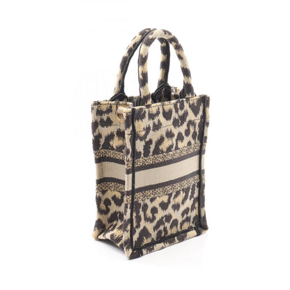 Christian Dior Beige Black Canvas Handbag Tote Bag