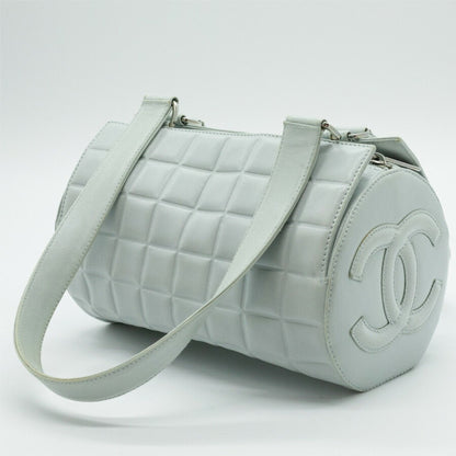 Chanel Leather Blue Silver Handbag