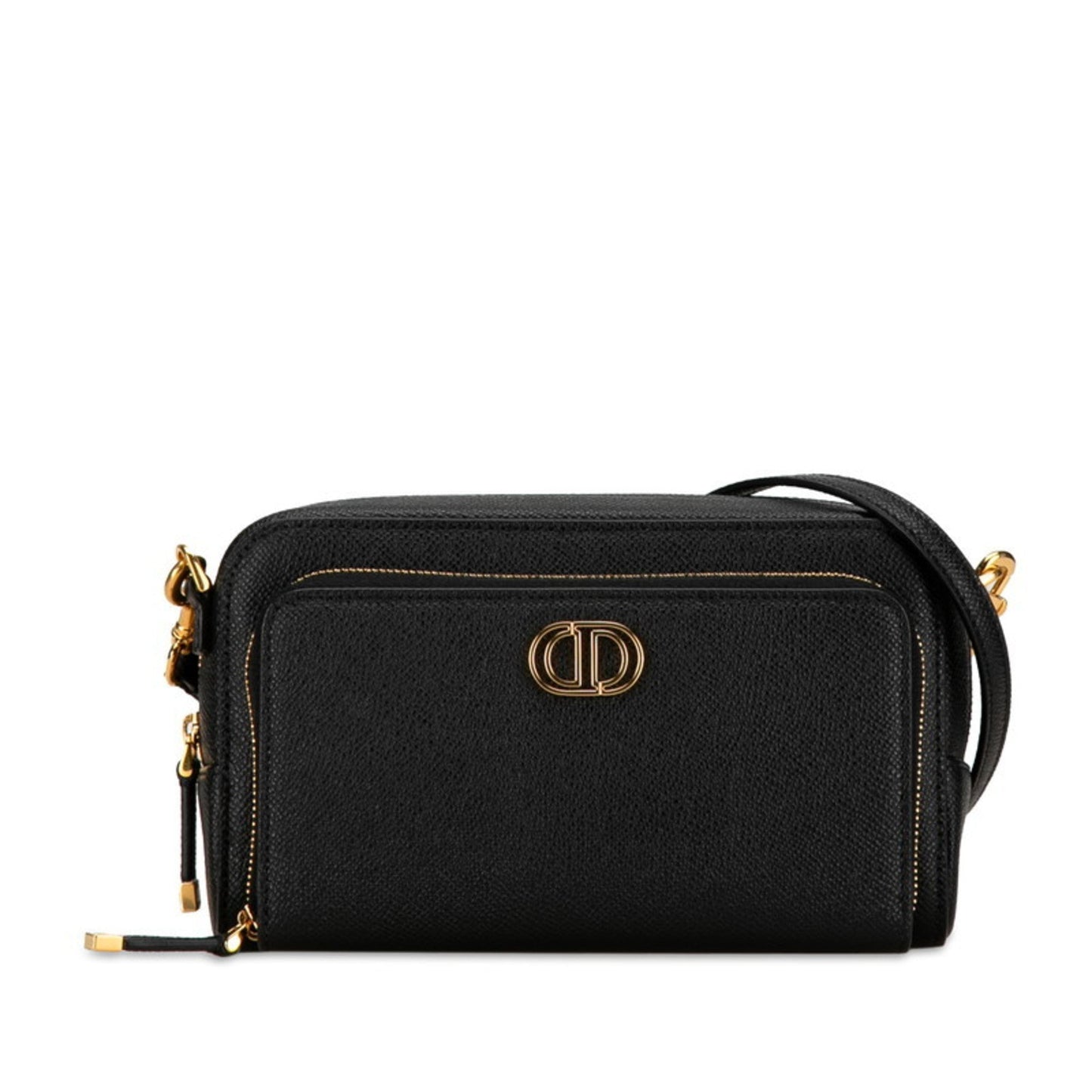 Christian Dior Black Leather Shoulder Bag Style 46