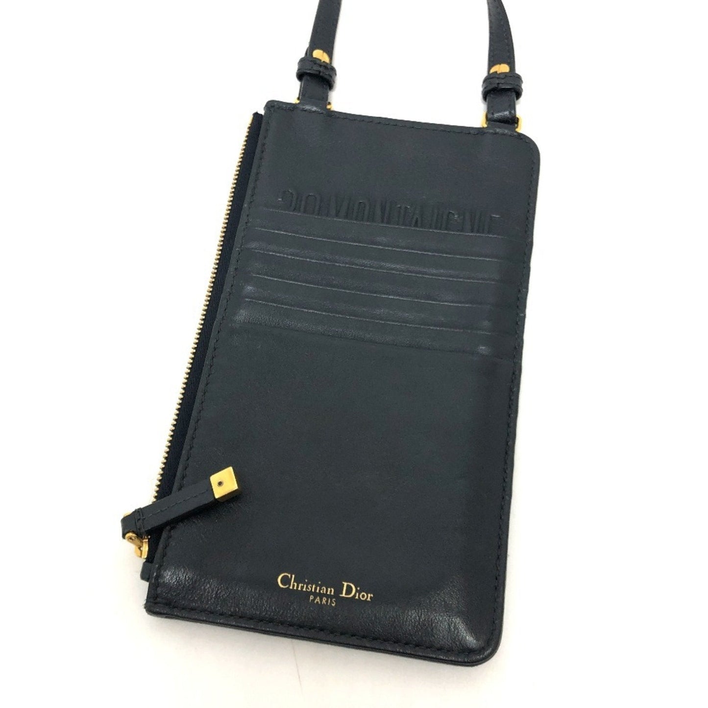 Christian Dior Navy Canvas Shoulder Bag Canvas