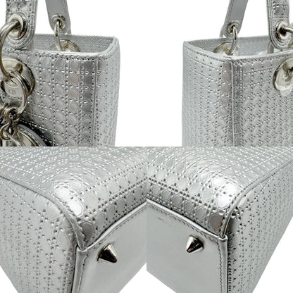 Christian Dior Silver Leather Handbag Shoulder Bag Style 4