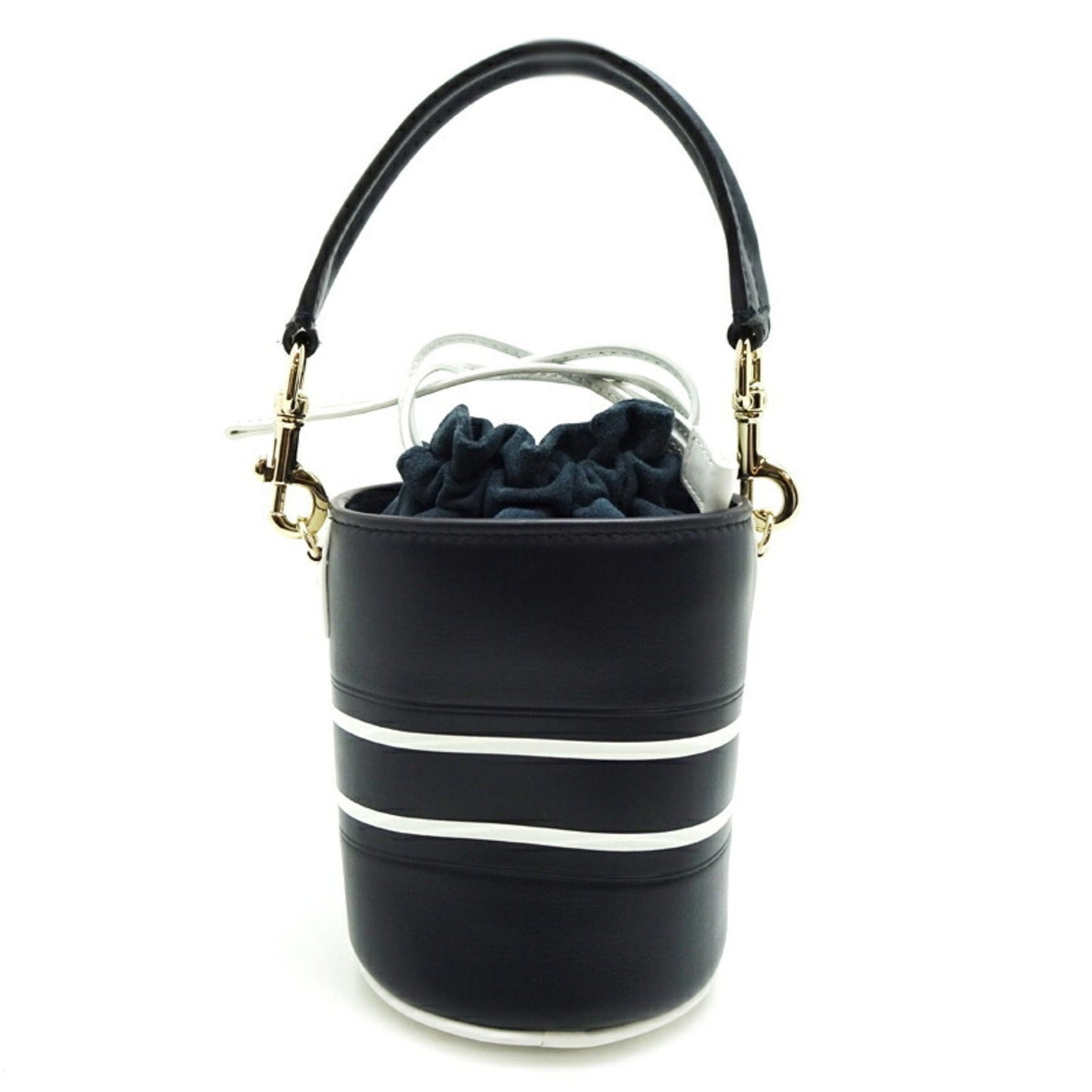 Christian Dior Navy White Leather Shoulder Bag Style 3