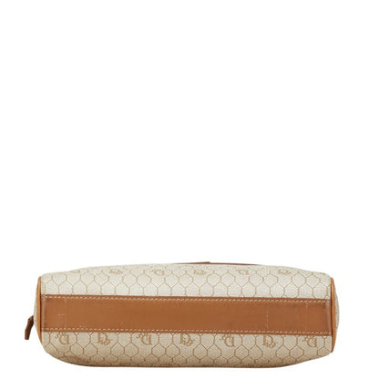Christian Dior Beige Brown Pvc Leather Clutch Bag