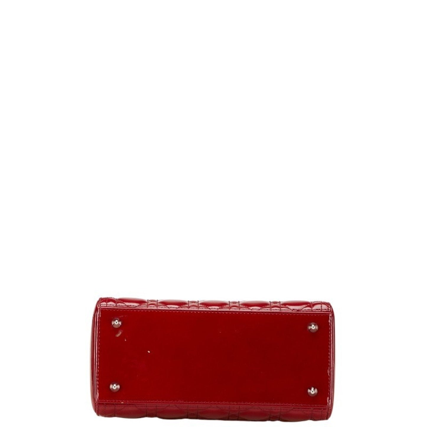 Christian Dior Lady Dior Red Color Patent Leather Handbag Shoulder Bag Leather