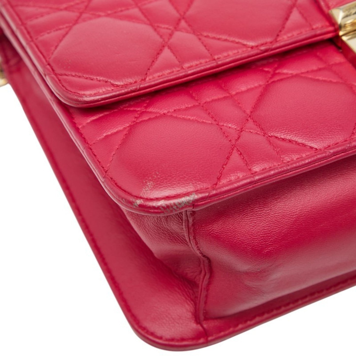 Christian Dior Pink Leather Shoulder Bag Style 3