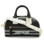 Christian Dior Black White Leather Rubber Handbag Shoulder Bag