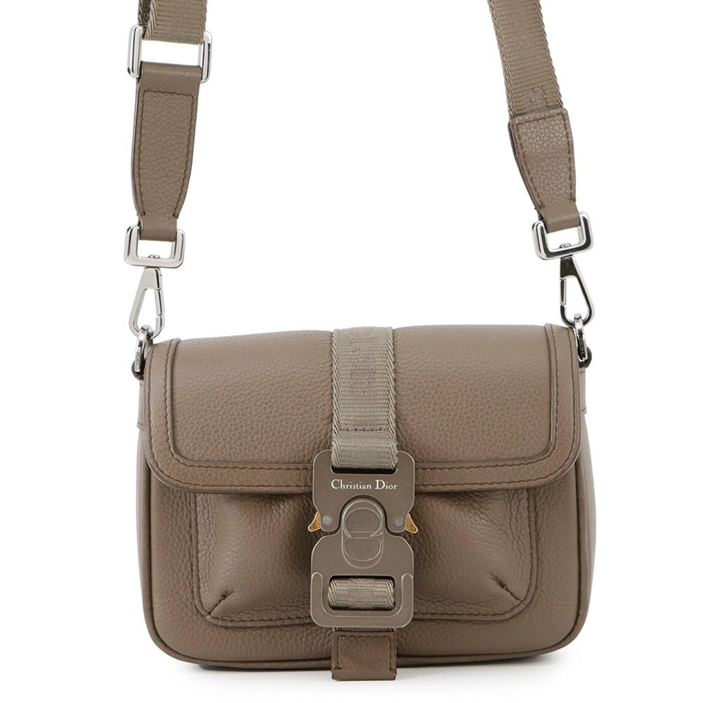 Christian Dior Olive Leather Shoulder Bag