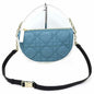Christian Dior Black Blue White Leather Shoulder Bag