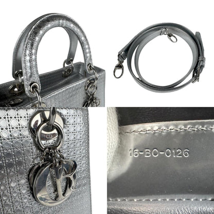 Christian Dior Silver Leather Handbag Shoulder Bag Style 2