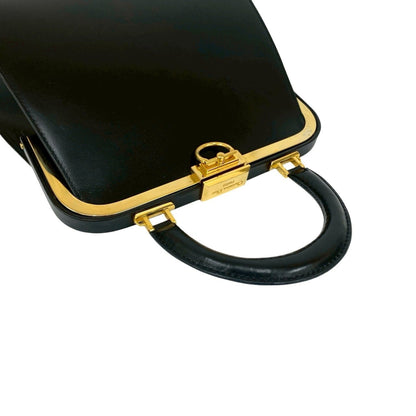 Christian Dior Black Leather Handbag Tote Bag Style 6
