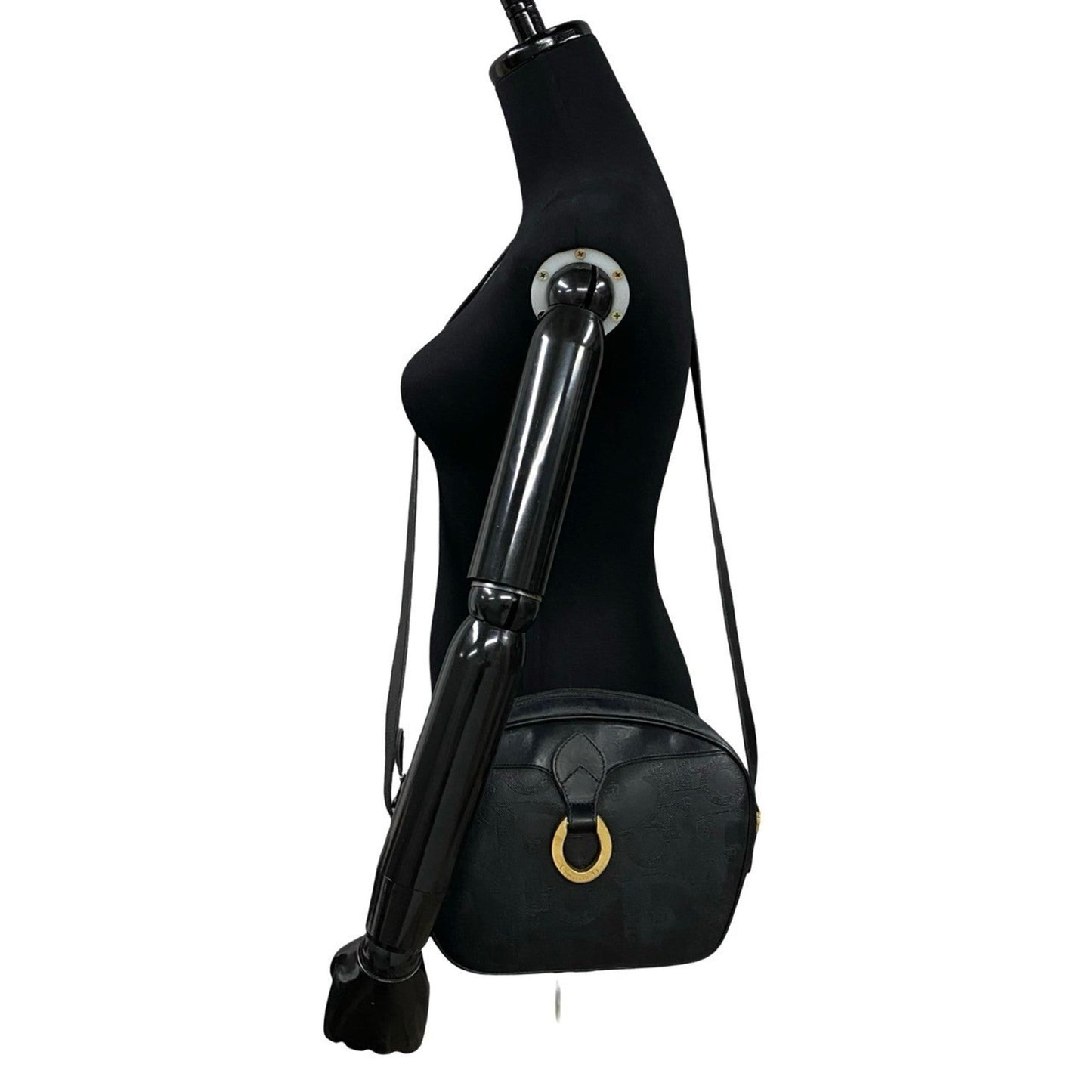 Christian Dior Black Leather Pvc Pochette Shoulder Bag Leather