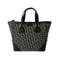 Christian Dior Black Canvas Leather Handbag Tote Bag