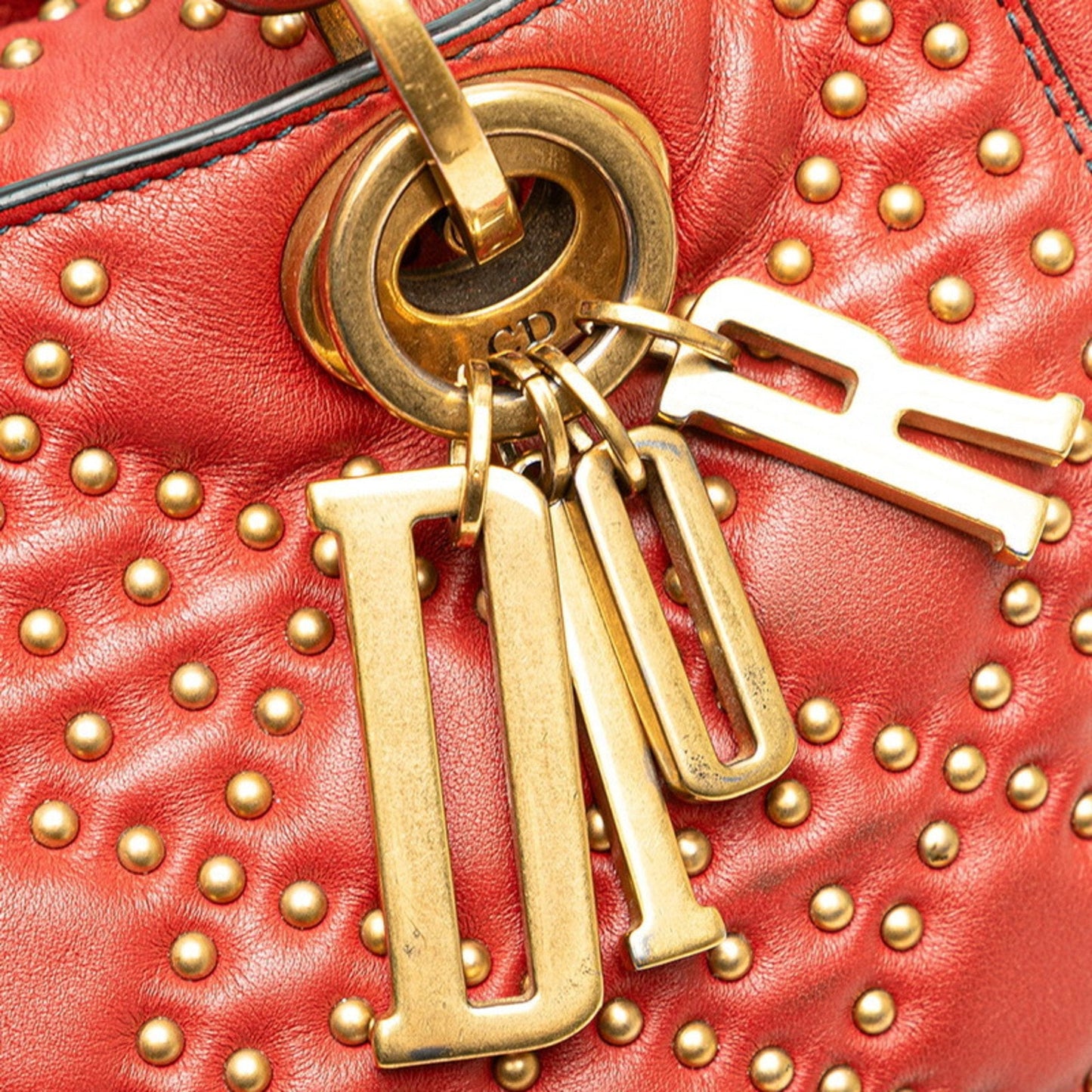 Christian Dior Lady Dior Red Color Leather Handbag Shoulder Bag Style 2