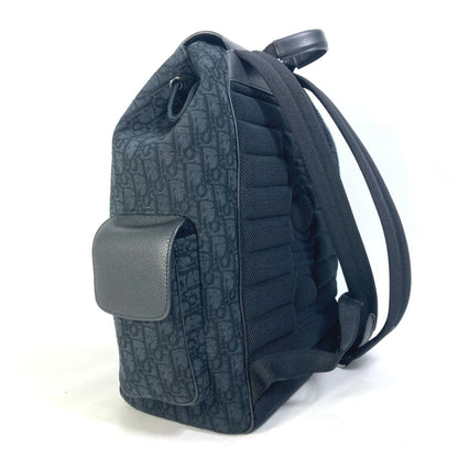Christian Dior Black Navy Canvas Leather Backpack