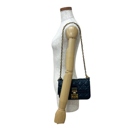 Christian Dior Blue Leather Shoulder Bag Style 8