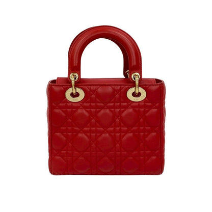 Christian Dior Red Color Leather Handbag Shoulder Bag
