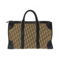 Christian Dior Beige Brown Canvas Leather Boston Bag Handbag