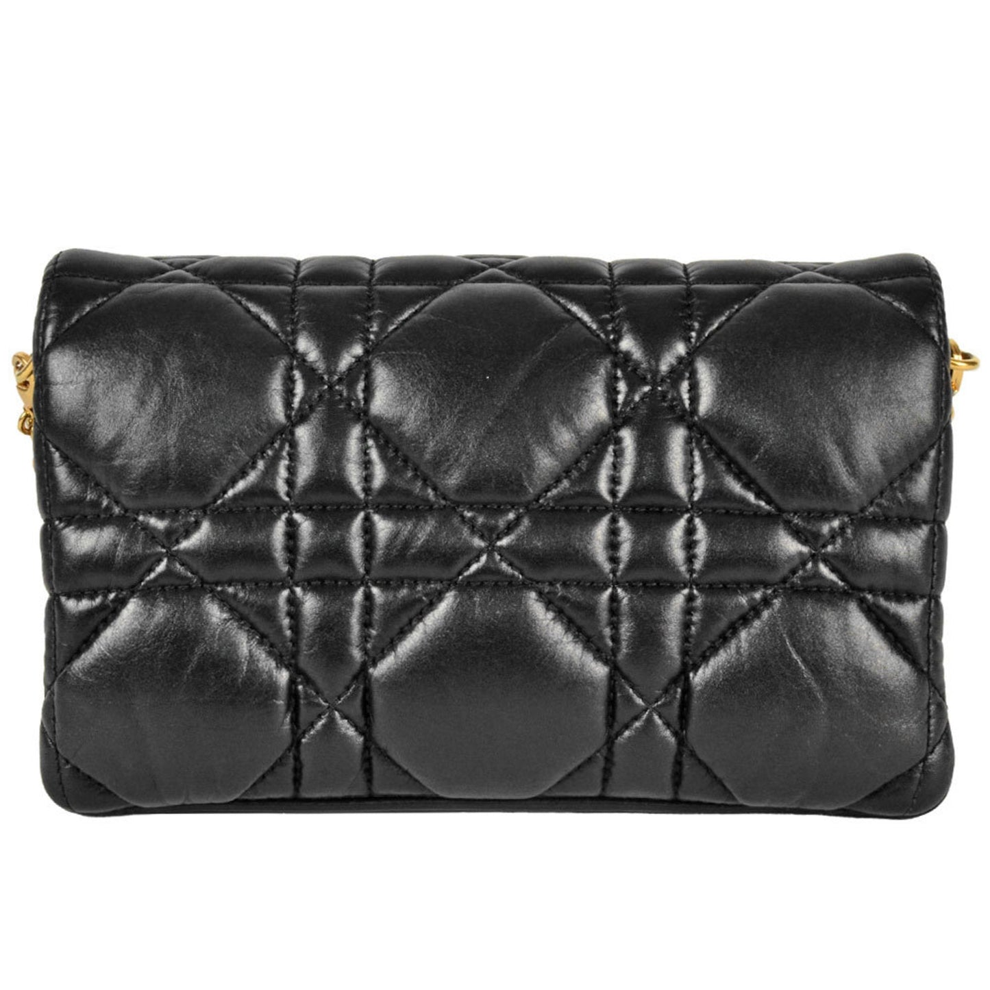 Christian Dior Black Leather Shoulder Bag Style 33
