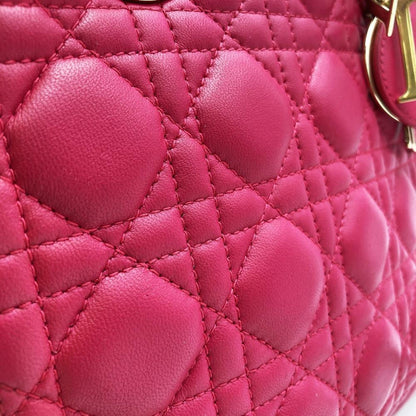Christian Dior Pink Leather Handbag Shoulder Bag Style 2