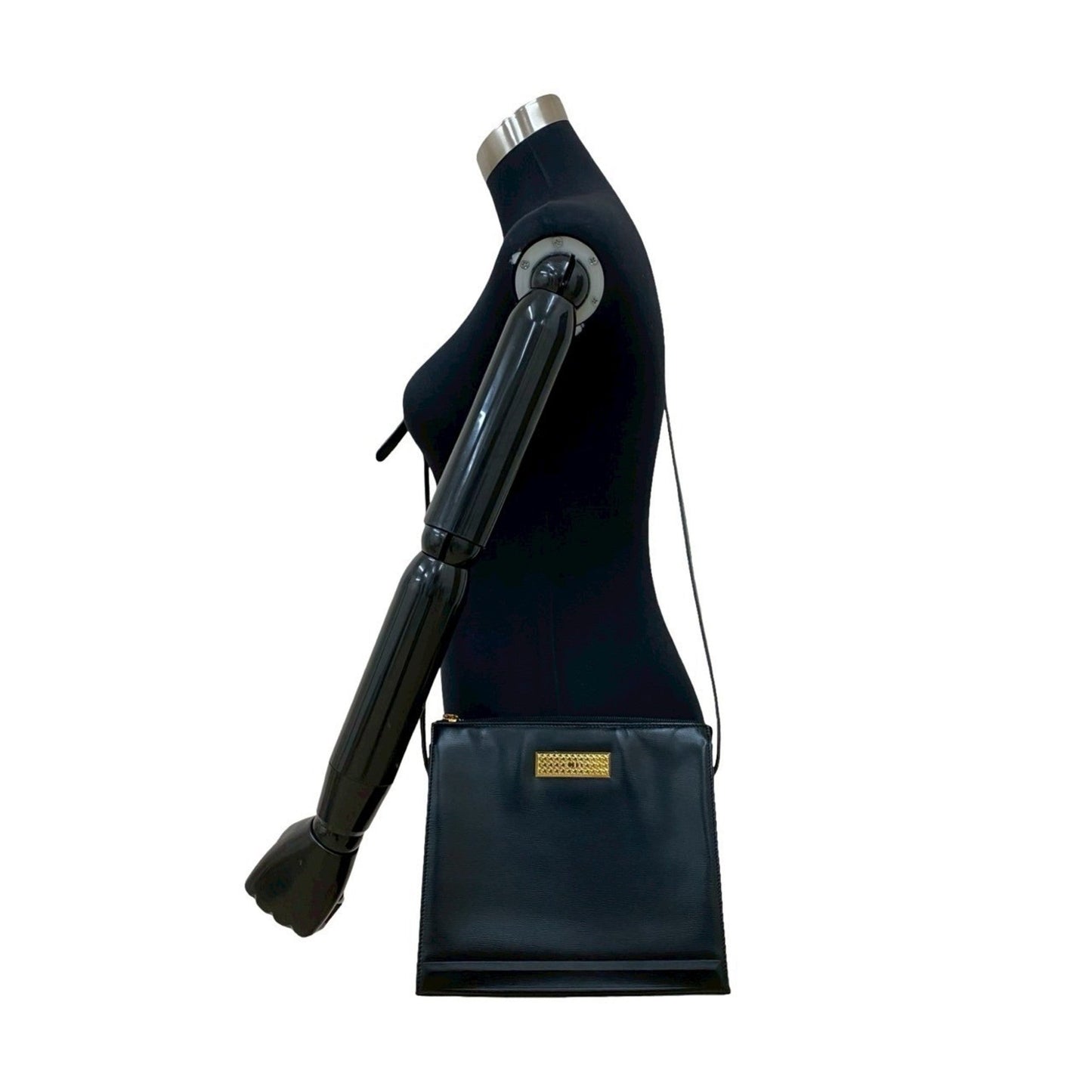Christian Dior Black Leather Pochette Shoulder Bag Style 5