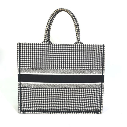 Christian Dior Black White Canvas Shoulder Bag Tote Bag