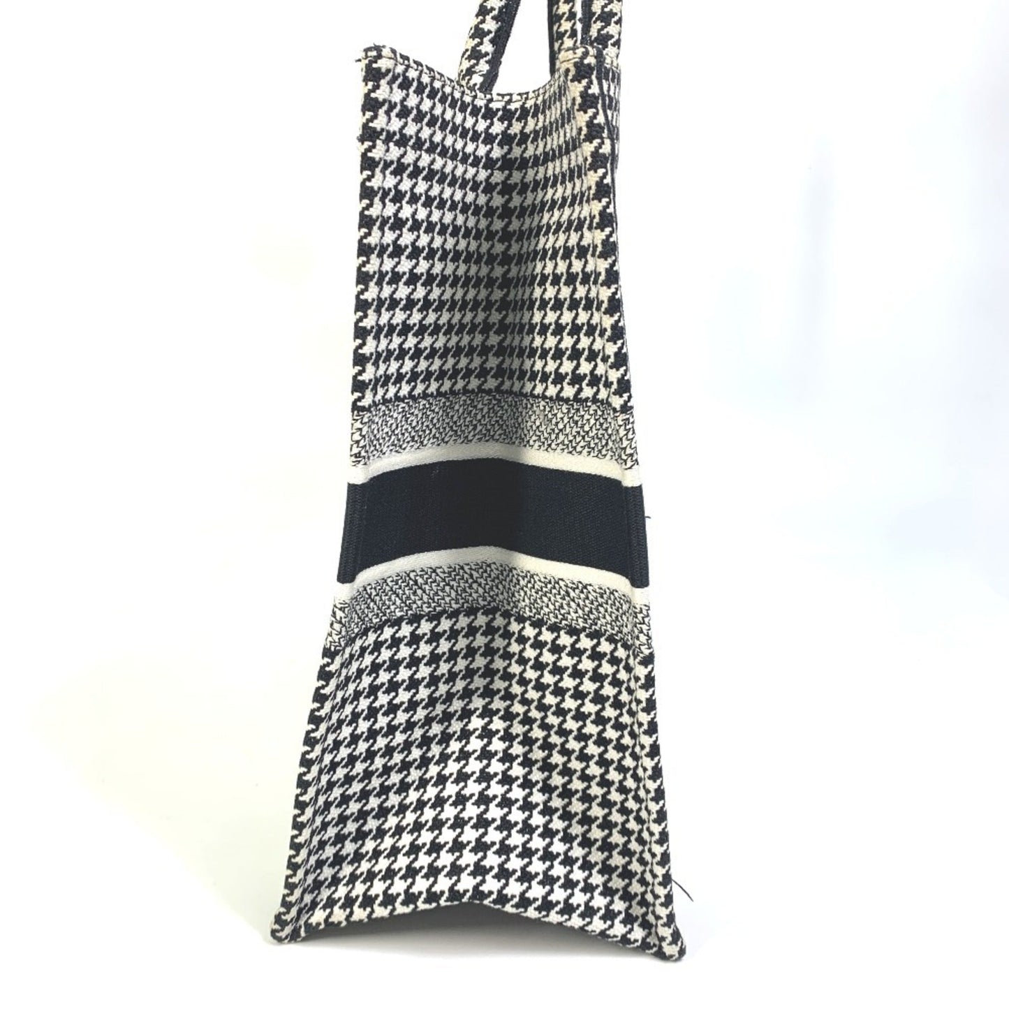 Christian Dior Black White Canvas Shoulder Bag Tote Bag