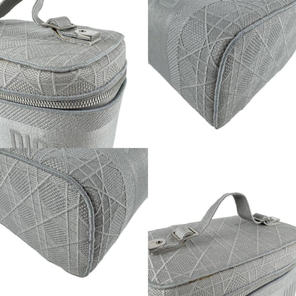 Christian Dior Gray Canvas Handbag Vanity Bag