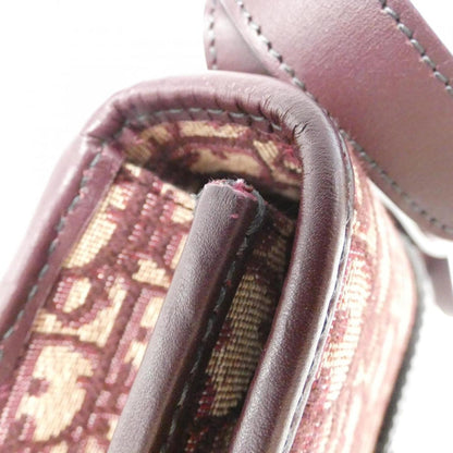 Christian Dior Burgundy Canvas Shoulder Bag