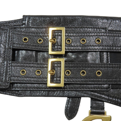 Christian Dior Black Leather Sling Bag Leather