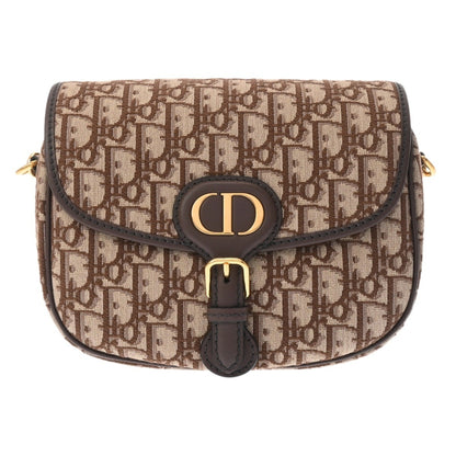 Christian Dior Brown Jacquard Leather Shoulder Bag