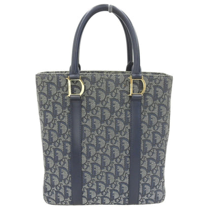 Christian Dior Trotter Navy Trotter Leather Canvas Handbag Tote Bag