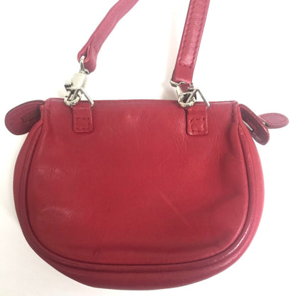 Christian Dior Red Leather Shoulder Bag Leather