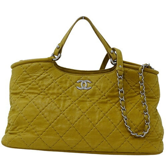 Chanel Bag Wild Stitch Women's Handbag Shoulder 2way Suede Camel