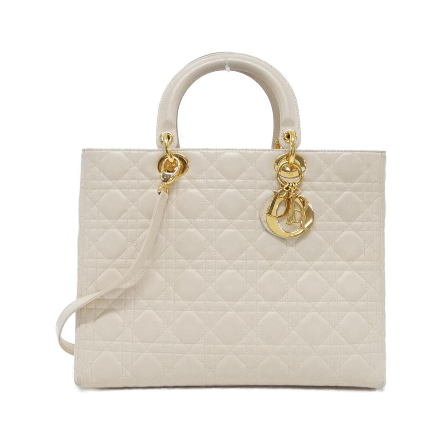 Christian Dior Ivory Leather Handbag