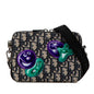 Christian Dior Beige Navy Jacquard Shoulder Bag Jacquard
