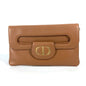 Christian Dior Brown Leather Clutch Bag Handbag Shoulder Bag