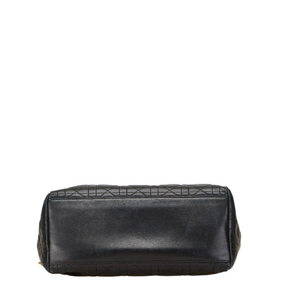Christian Dior Lady Dior Black Leather Handbag Leather