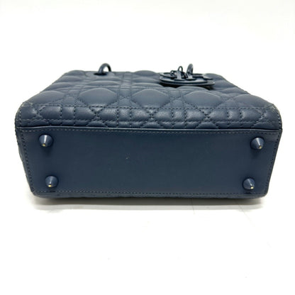 Christian Dior Blue Leather Handbag Shoulder Bag Leather
