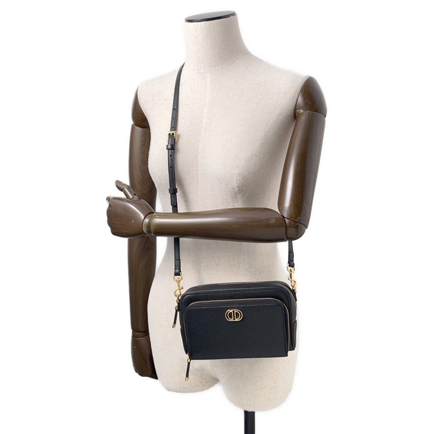 Christian Dior Black Leather Shoulder Bag Style 25