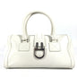 Christian Dior White Leather Boston Bag Handbag