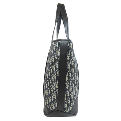 Christian Dior Navy Canvas Leather Tote Bag