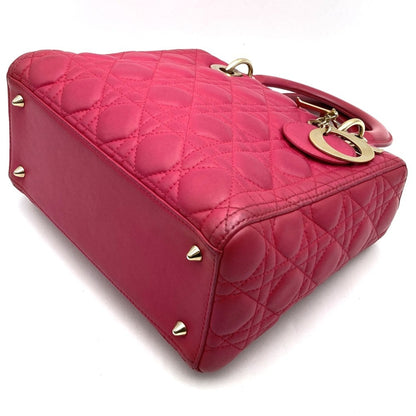 Christian Dior Pink Leather Handbag Shoulder Bag Style 2