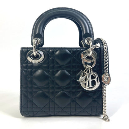 Christian Dior Lady Dior Black Leather Shoulder Bag Style 2