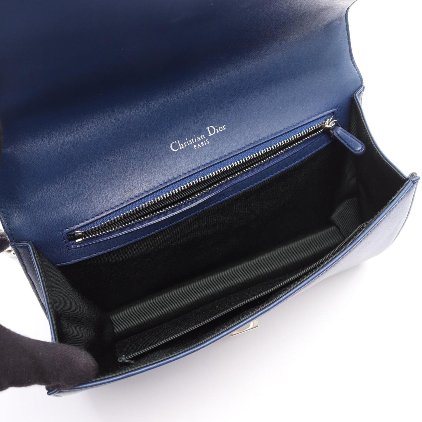 Christian Dior Blue Leather Shoulder Bag Style 6