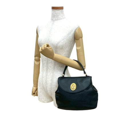 Christian Dior Black Leather Handbag Tote Bag Style 5
