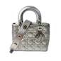 Christian Dior Silver Leather Handbag Shoulder Bag Leather