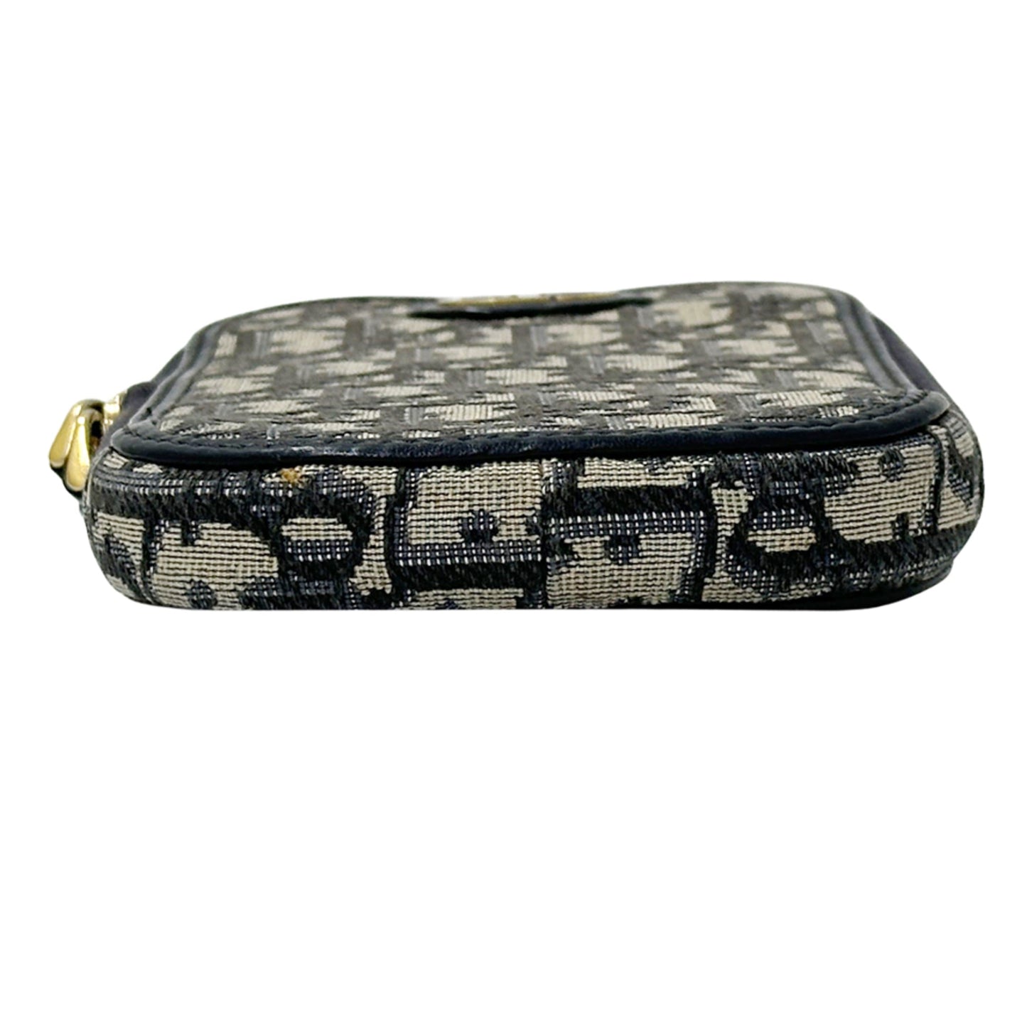 Christian Dior Beige Navy Jacquard Shoulder Bag
