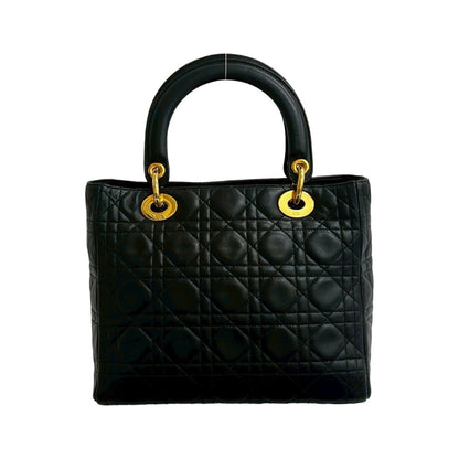 Christian Dior Black Leather Handbag Tote Bag Style 2