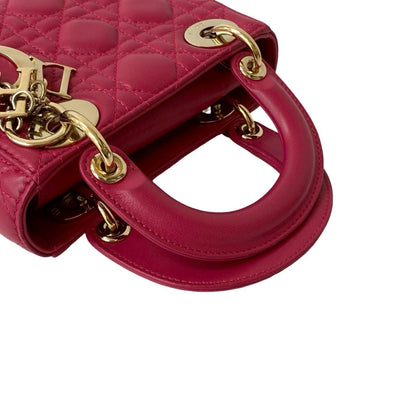 Christian Dior Pink Leather Handbag Shoulder Bag Style 4