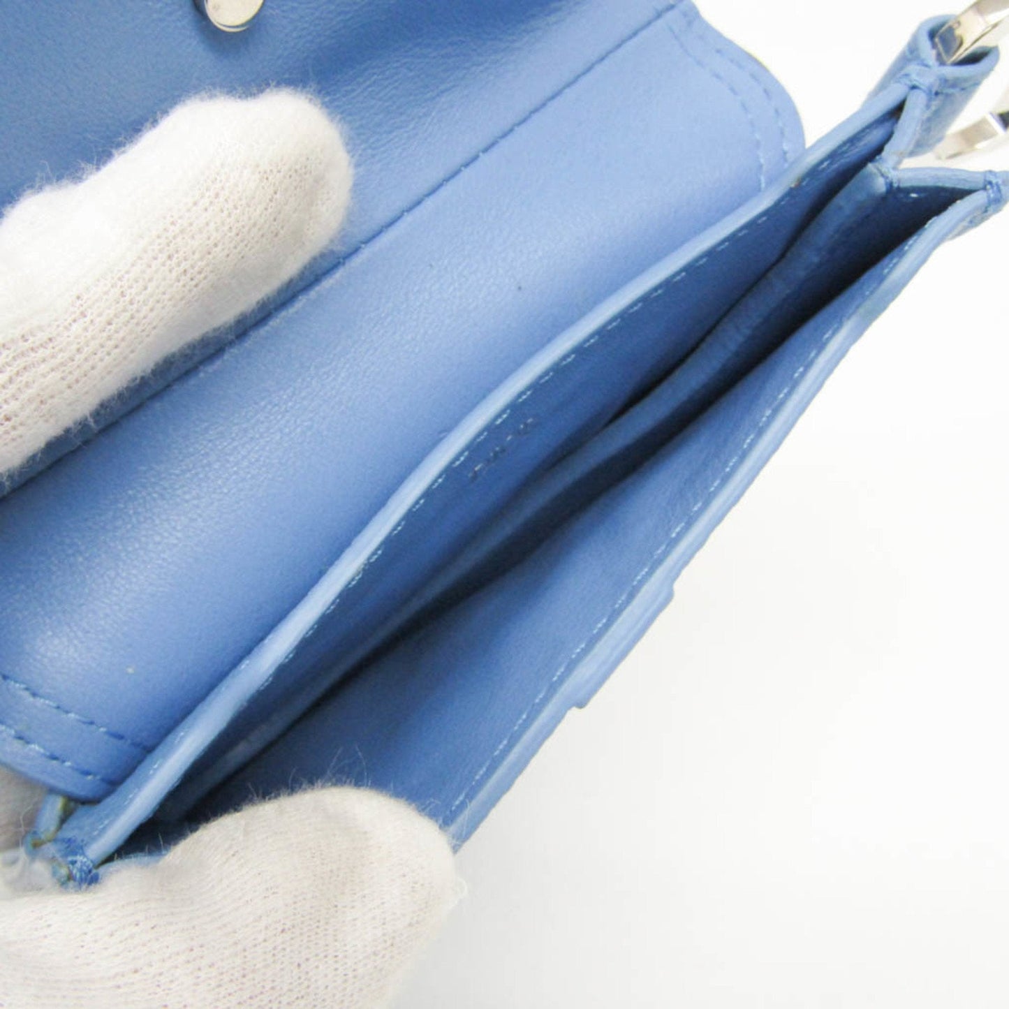 Christian Dior Blue Leather Pouch